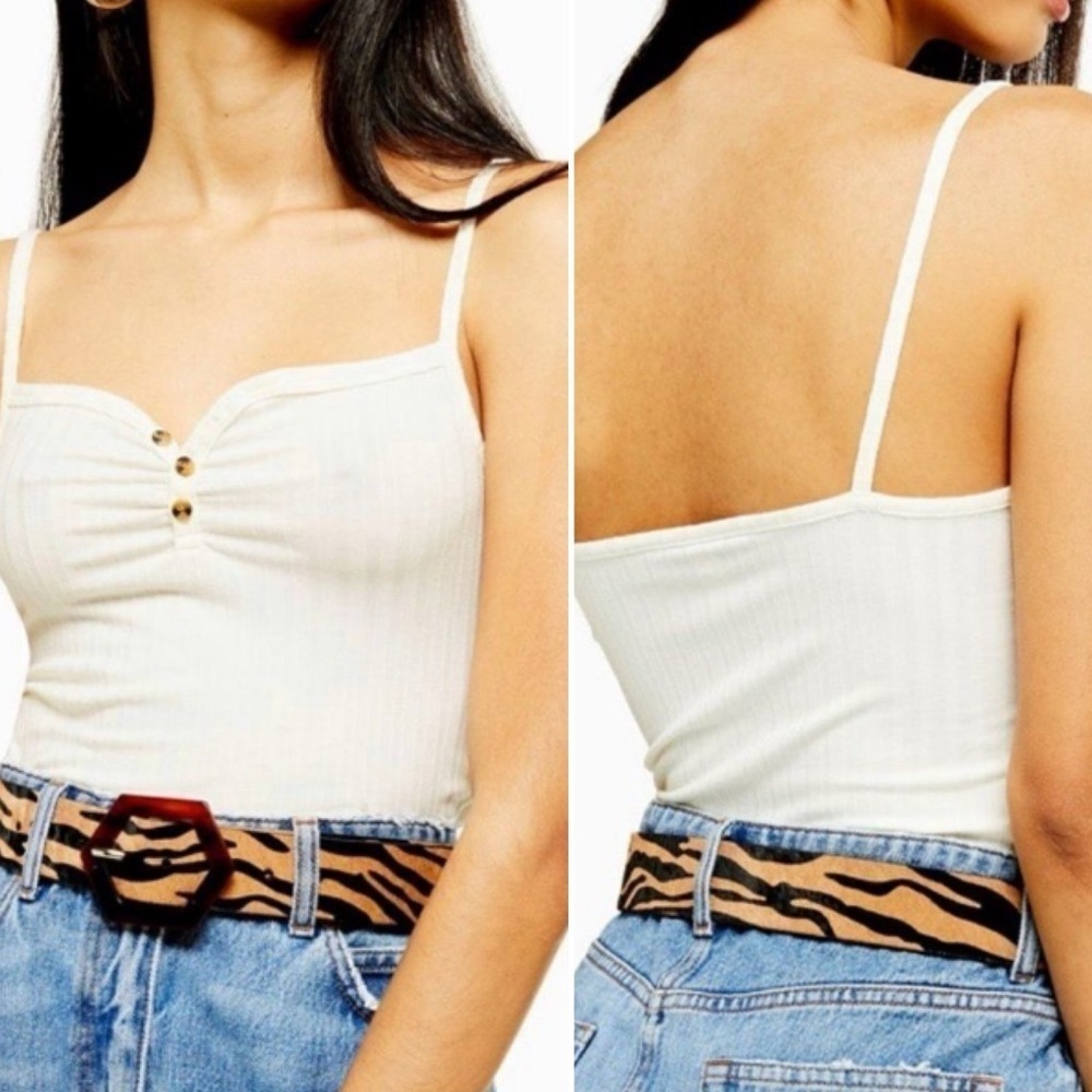 🆕 TOPSHOP Cream Ribbed Tank!